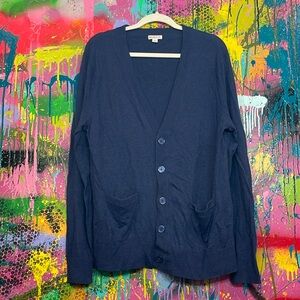 Merona Cardigan 3 button Sweater Navy Blue Men’s Large